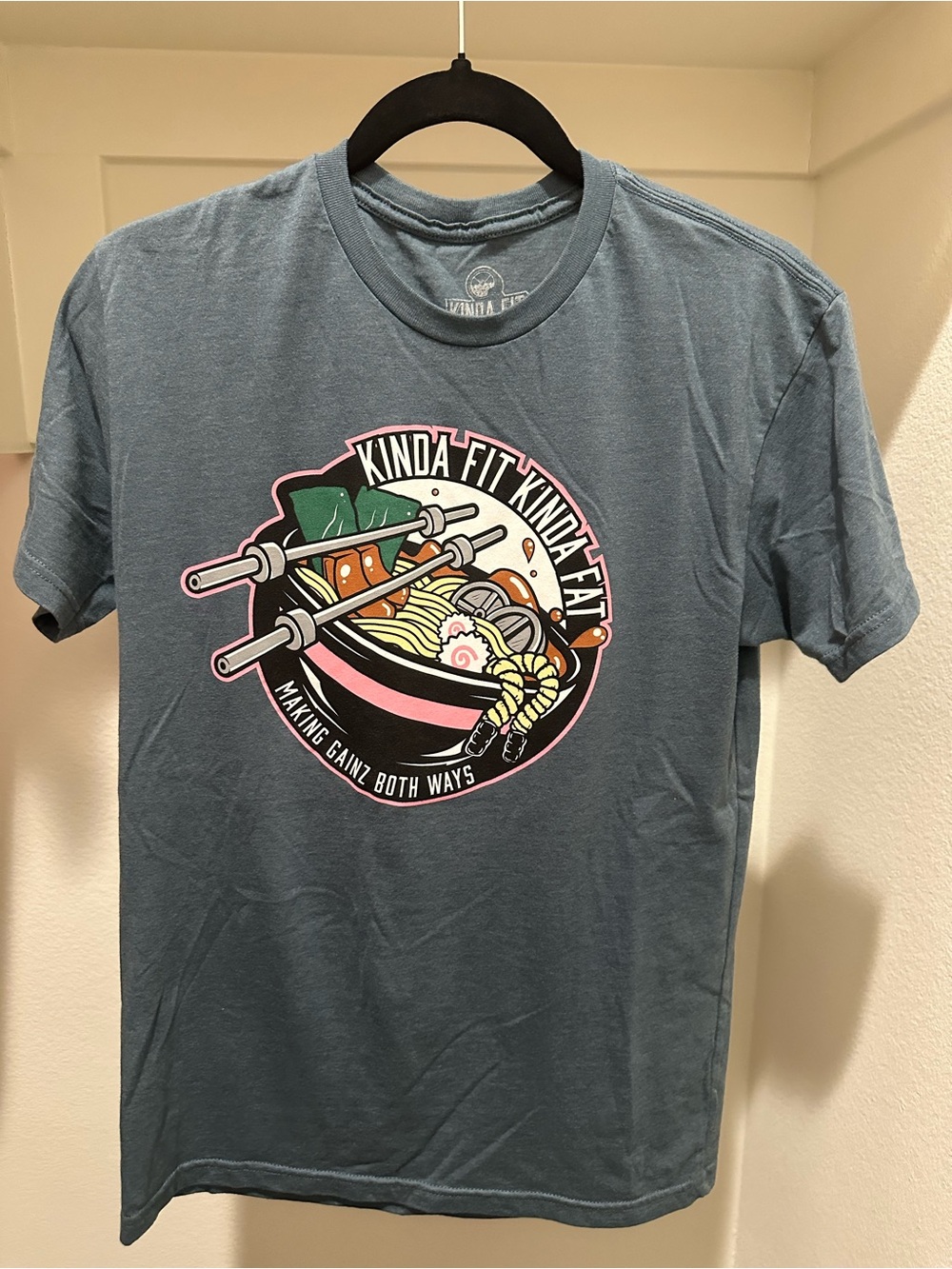 Kinda Fit Kinda Fat Ramen Graphic Tee Slate Blue